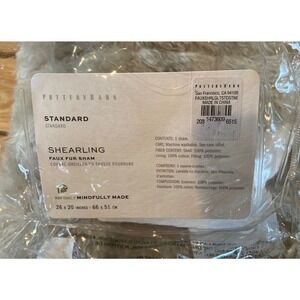 NWT Pottery Barn Shearling Faux Fur Sham Size 26x20 Women's Beige